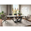 Стол обеденный SIGNAL INFINITY Ceramic Nature Cloud белый/черный 160-240/95